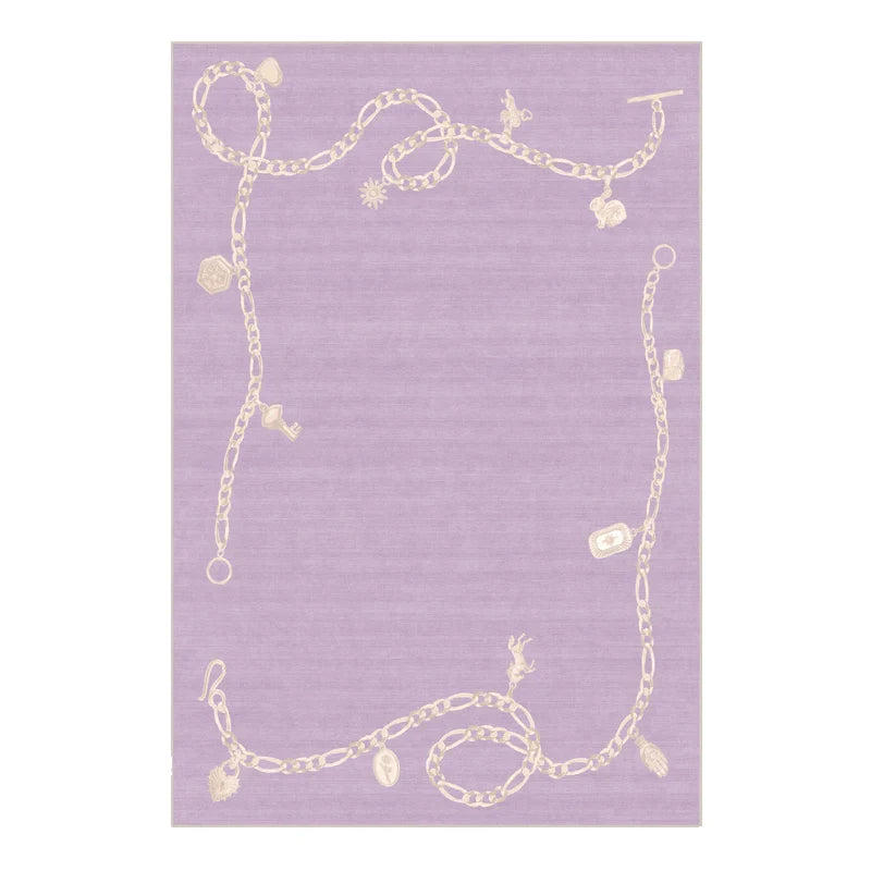 Soft Plush Area Rug – Non-Slip Machine Washable Light Purple Plush Area Rug HIP GU6632-YZ 50x80cm