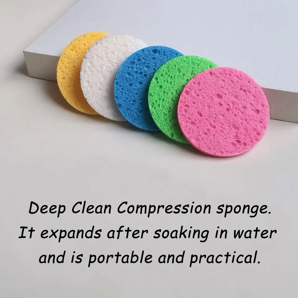 50-Pack White Round Face Cleansing & Exfoliating Sponges Facial Cleansing Sponges HIP