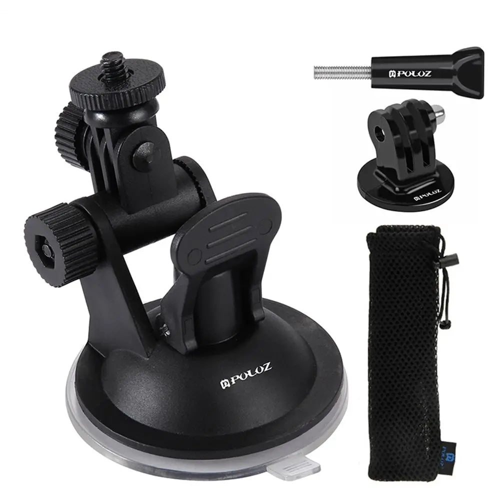 Suction Cup Car Mount for GoPro & DJI OSMO – 360° Swivel Action Camera Mount HIP WHITE