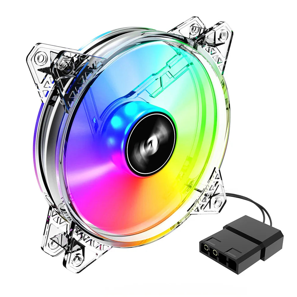 OULLX 120mm PWM ARGB PC Case Cooling Fan 5V – 20dBA Quiet PC Case Fan HIP