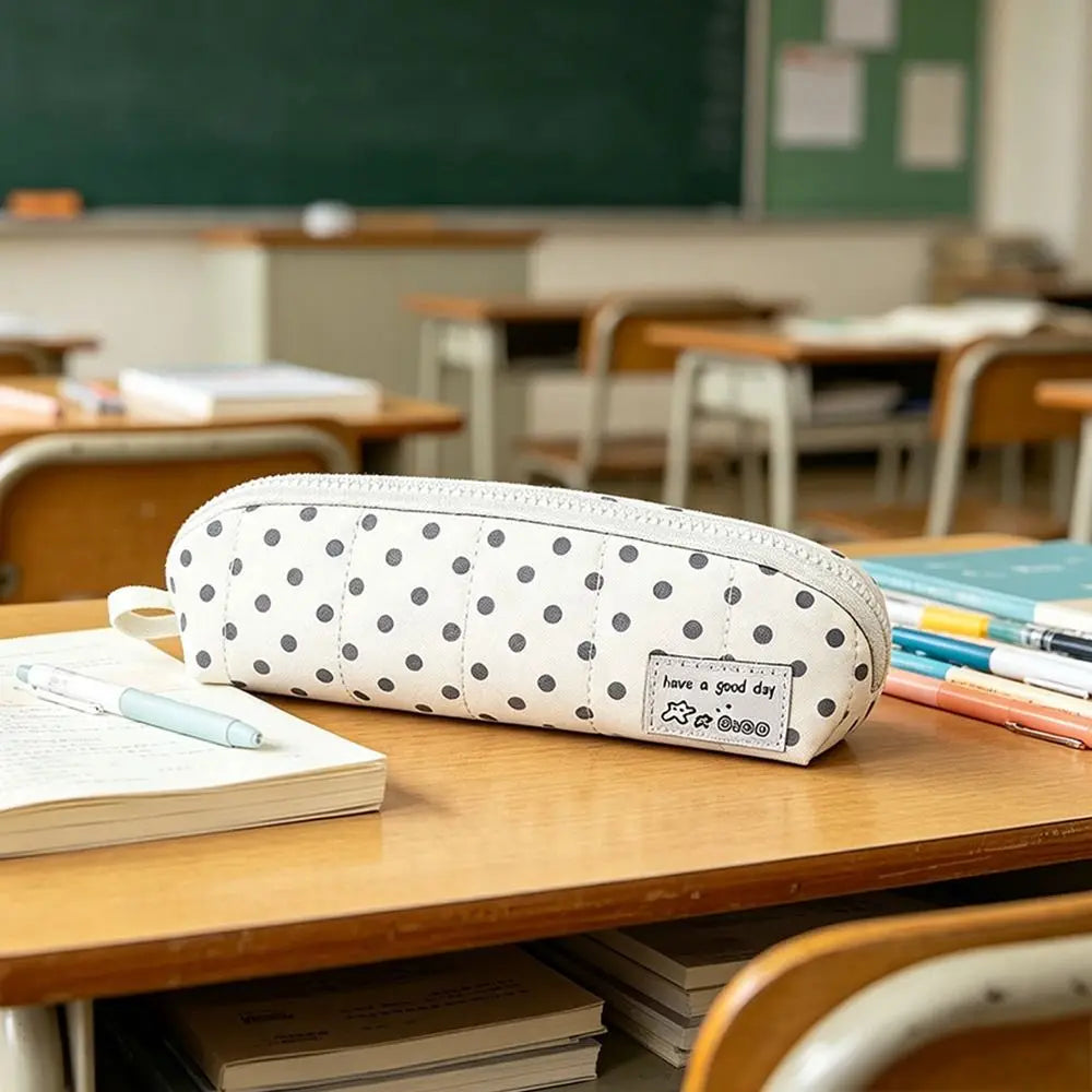 Polka Dot Pencil Case – Large Capacity Stationery Organizer Pencil Case HIP