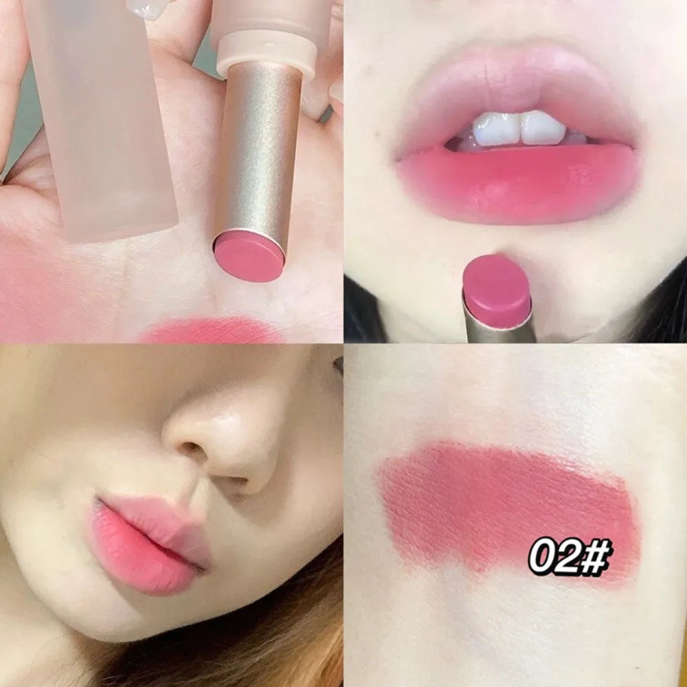 1/2Pc 6-color Matte Velvet Lipstick Silky Texture Without Drying Easy To Apply Long-lasting No-stick Velvet Mist Lipstick Makeup HIP