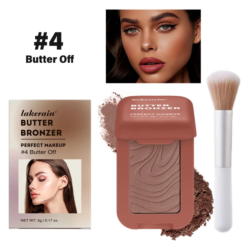 Bronzer Blush Highlights Palette&Brush Makeup Contour Sticks Cosmetics Contouring for Face Shading Palette Powder HIP Color4