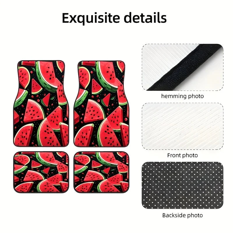 Set of 4 Watermelon Car Floor Mats – Universal Fit Car Floor Mats HIP