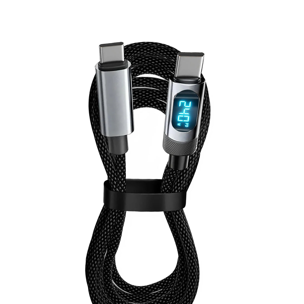 BESY 240W USB-C Fast Charging Cable with LED Display & OTG USB-C Charging Cable HIP