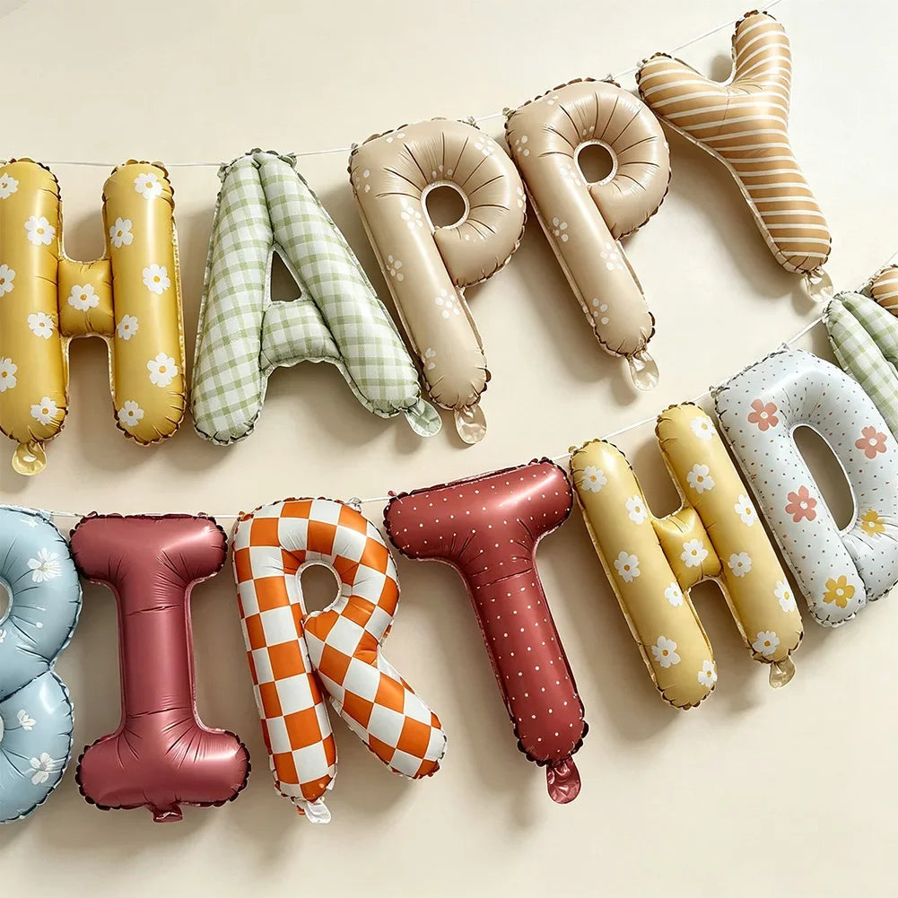 16 Inch Birthday Wishes Foil Balloon Banner Reusable for Birthday Party Scenes Aluminum Foil Balloon Kit Decorative Items HIP