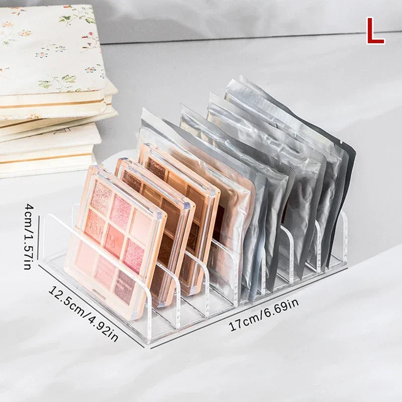 Clear Acrylic Eyeshadow Palette Organizer – 7-Grid Holder Makeup Storage Organizer HIP L