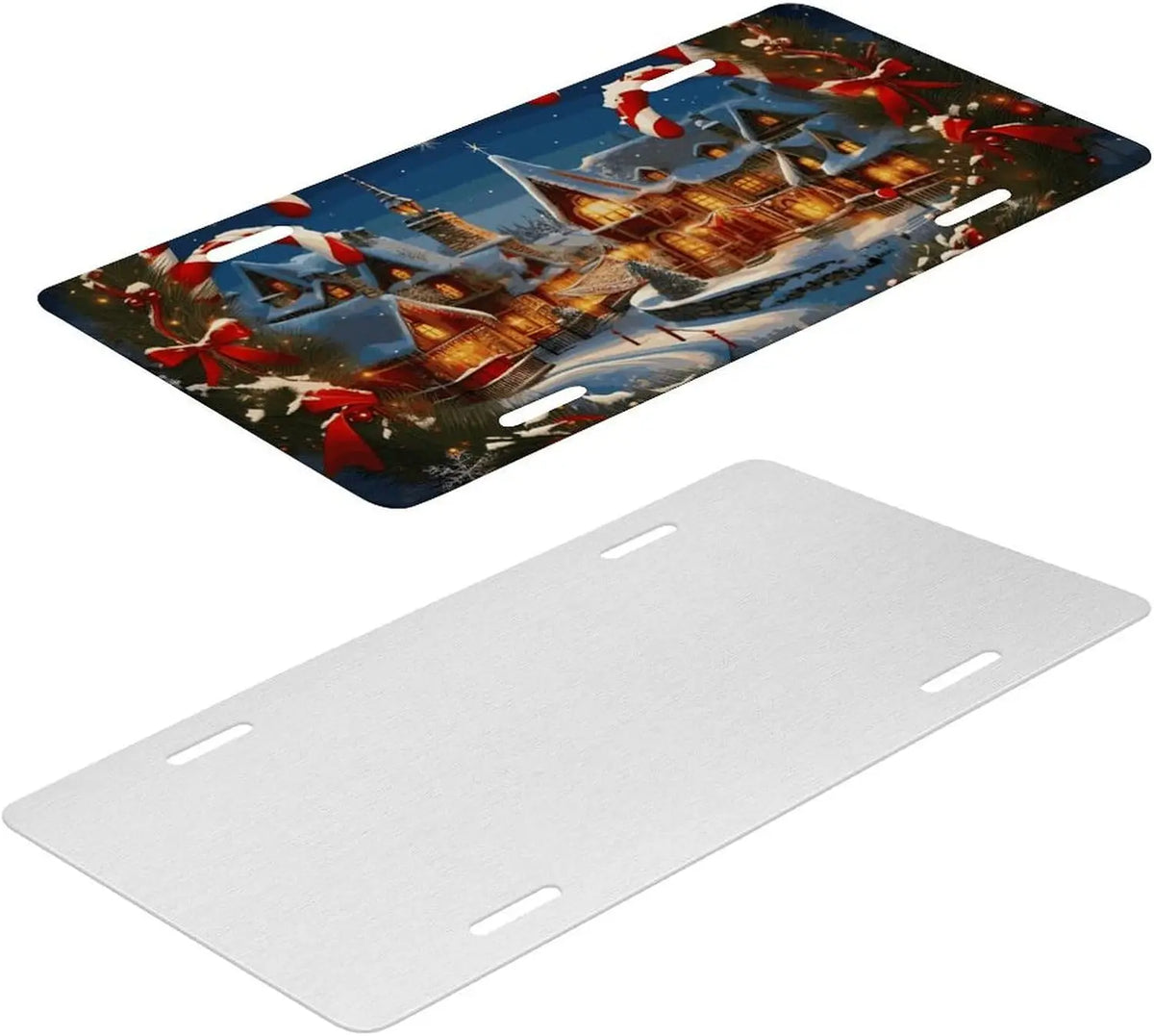 Merry Christmas Aluminum License Plate Frame 12x6 Inch License Plate Frame HIP
