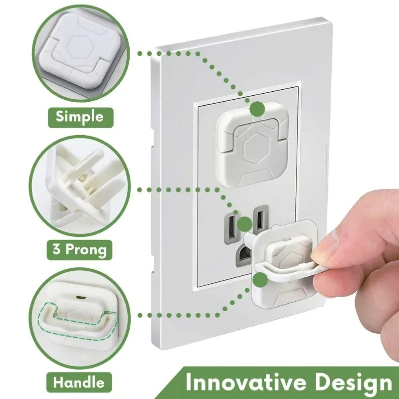 Child-Proof Outlet Plug Covers – US 3-Prong Socket Caps Outlet Safety Cover HIP