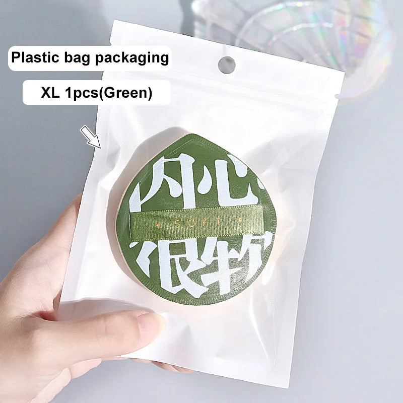Ultra-thick Makeup Sponge Puff Beauty Powder Sponge Foundation Professional Soft Face Cosmetic Puff Base Makeup Beauty Tools Set HIP XL-Green-1Pc-Bagged
