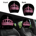 2-Pack Pink Rhinestone Crown Car Headrest Covers – Universal Car Headrest Covers HIP black