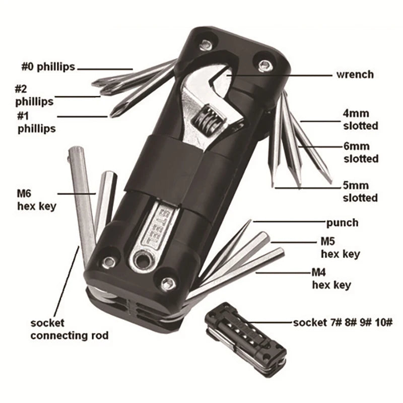 JIXIU Bicycle Multitool Kit – Wrench, Tire & Screwdriver Set Bicycle Repair Kit HIP