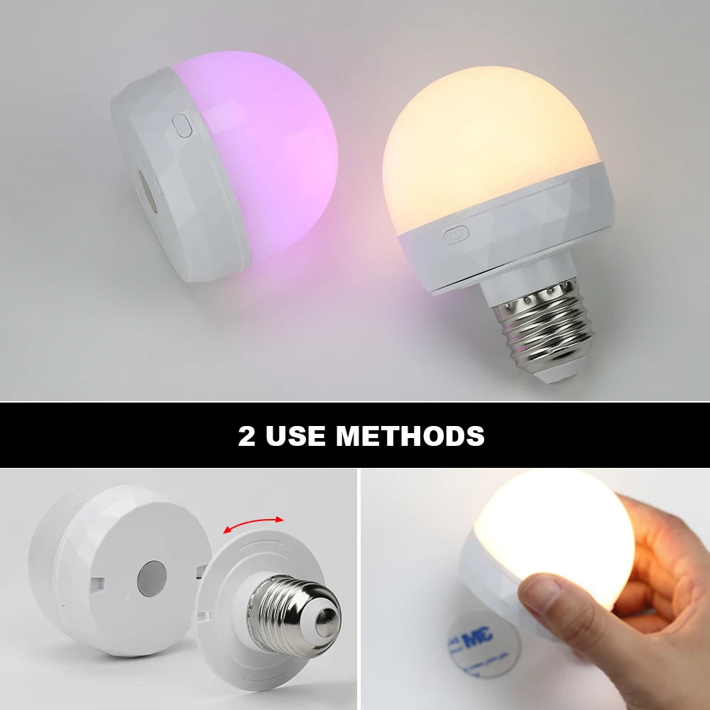 RGB LED Light Bulb E27 USB 5V Dimmable Remote Control RGB LED Bulb HIP