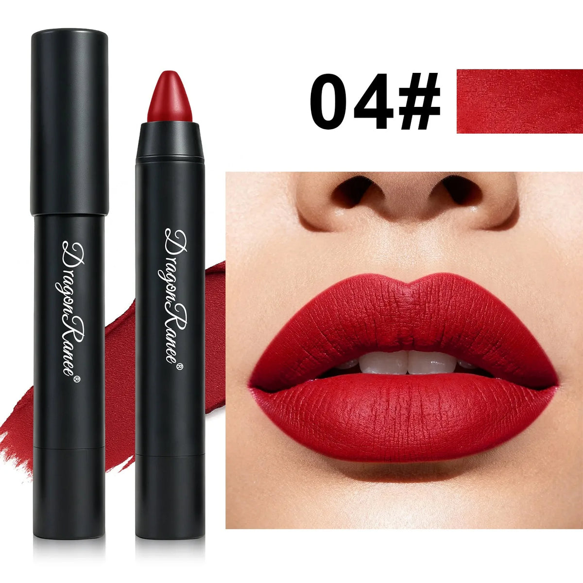 Vampire Black White Dark Red Lipstick Matte Lip Tint Waterproof Long Lasting Non Drying Black to Red Lipstick Vampire Makeup Lip HIP 04 Scarlet
