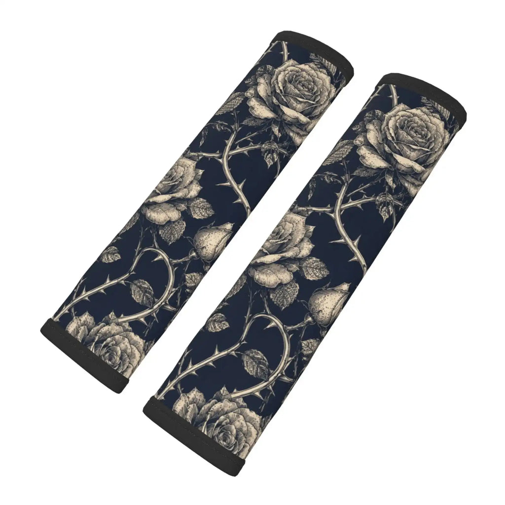 Gothic Skulls & Roses Seat Belt Shoulder Pads – 2-Pack Seat Belt Cover HIP