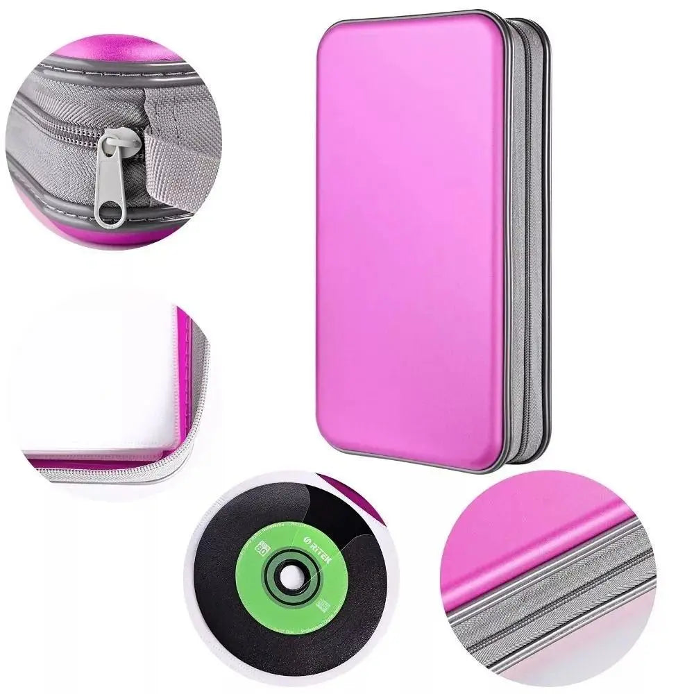 96-Disc Portable CD DVD Storage Binder Case – Zip Holder CD DVD Storage Case HIP