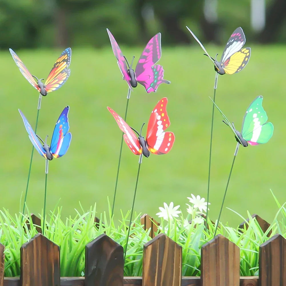 Waterproof Exquisite Color 3D Dragonfly Butterfly Decoration Stakes 12/6pcs 3D Artificial Indoor Outdoor Christmas Decoration HIP