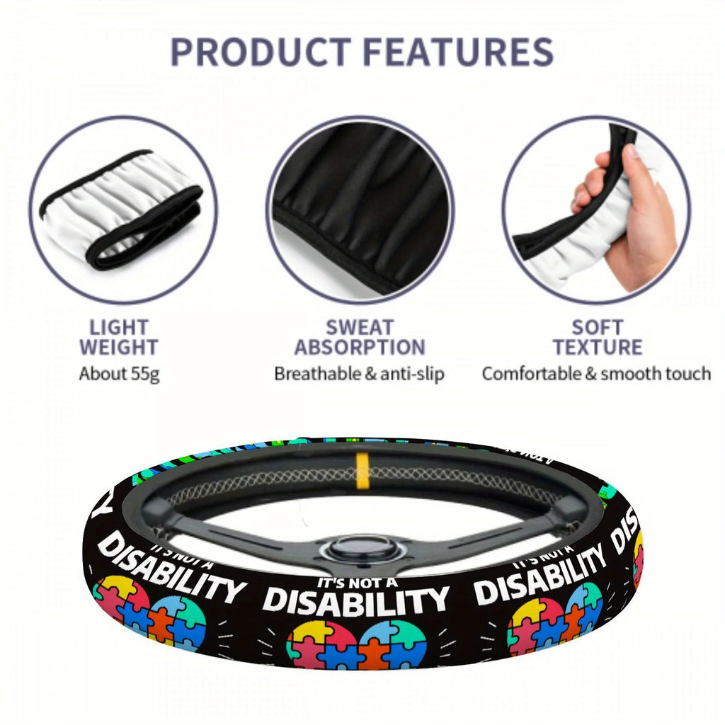 Colorful Puzzle Piece Steering Wheel Cover – Non-Slip Grip Steering Wheel Cover HIP
