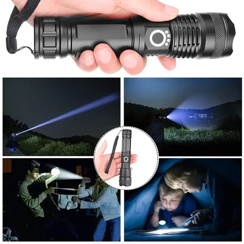 ESMARTER XHP100 LED Flashlight – Zoomable USB Rechargeable Torch LED Flashlight HIP