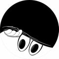 Funny Peeking Eyes Smiley Face Spare Tire Cover | Black Hat Spare Tire Cover HIP Acquiesce 15 in