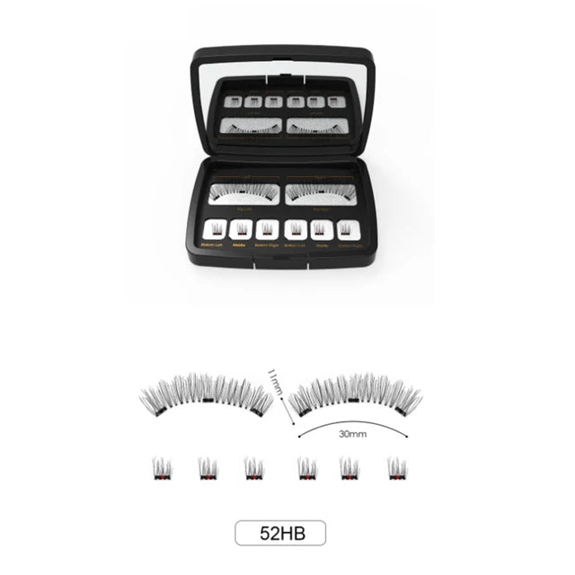 3D 3 Magnetic Eyelashes Natural Soft Reusable Easy To Wear Eyelash Extension Beauty Makeup Tool Fake Mink False Eyelashes HIP 52HB