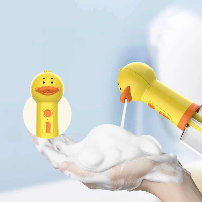 Small Yellow Duck Pet Cleaning Bathing Electric Foam Machine Usb Charging Automatic Soap Dispenser Foam Machine Pet Accessories HIP