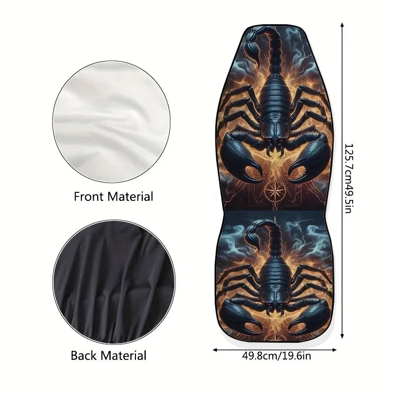 2-Pack Scorpion Print Universal Car Seat Covers – Sedan & SUV Car Seat Covers HIP