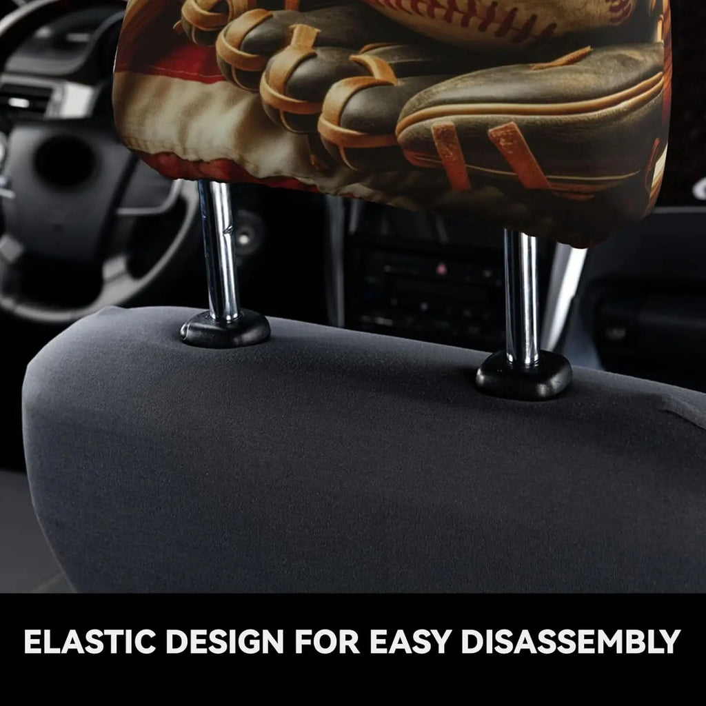 American Flag Baseball Car Headrest Covers – 2 Pack Car Headrest Cover HIP