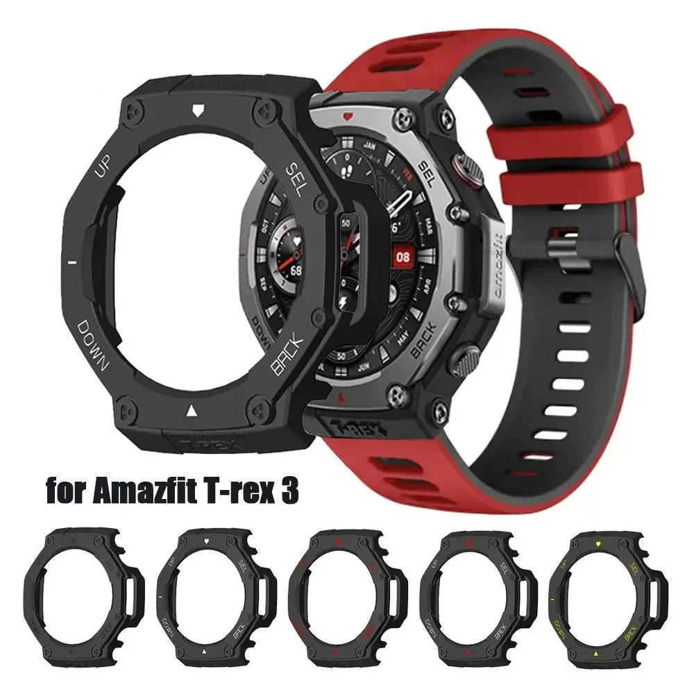 PC Bumper Case & Screen Protector for Amazfit T-Rex 3 Smartwatch Protective Case HIP