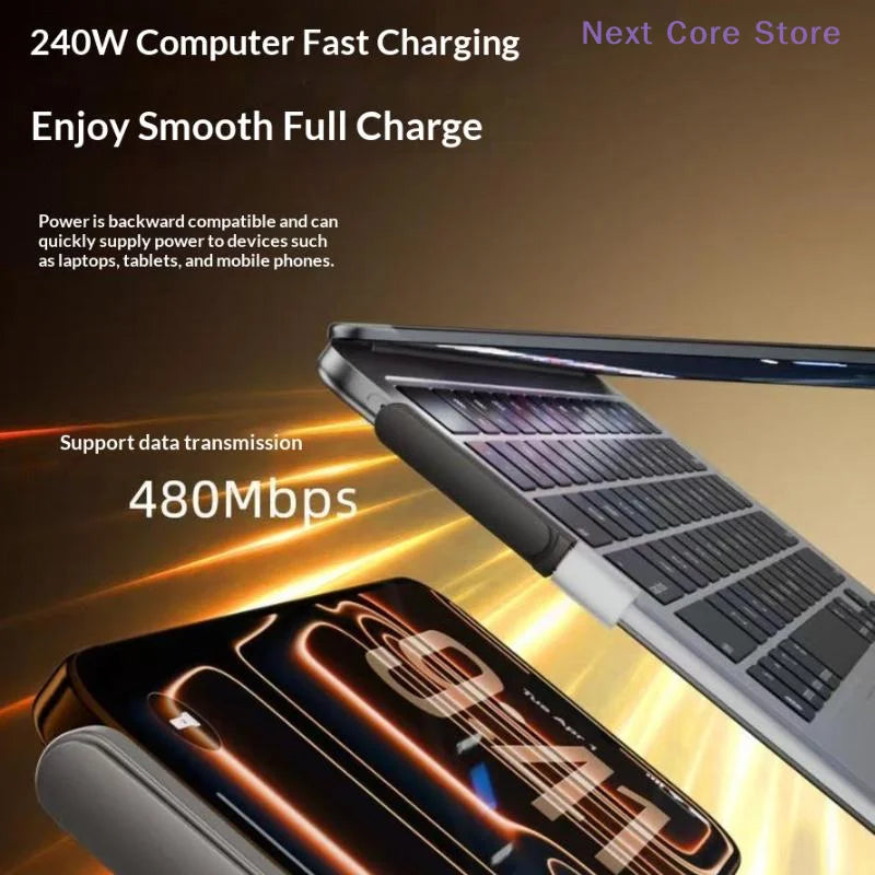 240W USB-C Fast Charging Adapter with Foldable Phone Stand USB-C Charging Adapter HIP