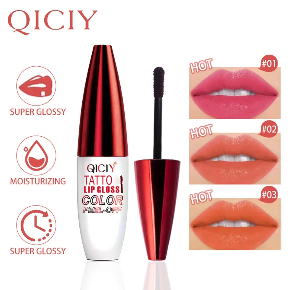 4 Color Liquid Peel-off Lip Gloss Waterproof Long-lasting Matte Lipstick Non-stick Cup Makeup Moisturizing Lip Tattoo Pigment HIP