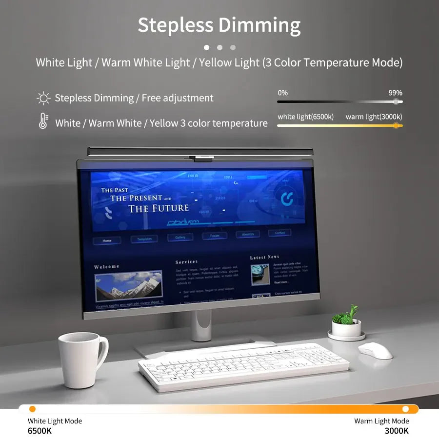 50cm Computer Monitor Light Bar Screen Hanging Light Stepless Dimming USB Desk Lamp For Gaming Study Eye Protection Reading Lamp HIP