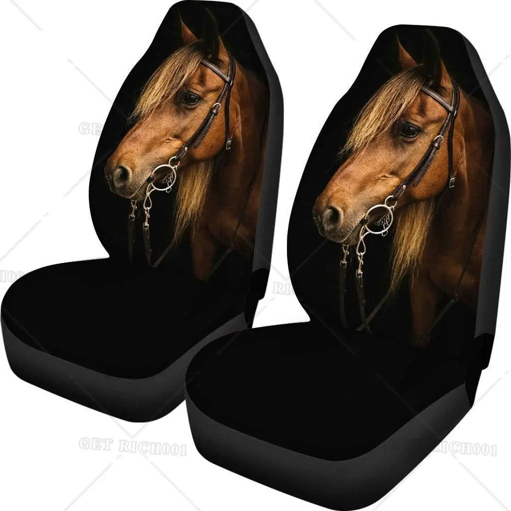 Horse Print Car Seat Covers – 2-Piece Universal Front Set Car Seat Covers HIP