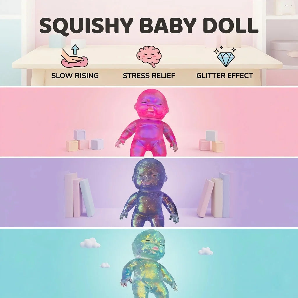 Vivid Sugar Baby Squeeze Toy Squishy Baby Slow Stress Ball Rebound Decompression Toy For Adult Kid Relieve Stress Home Decor HIP