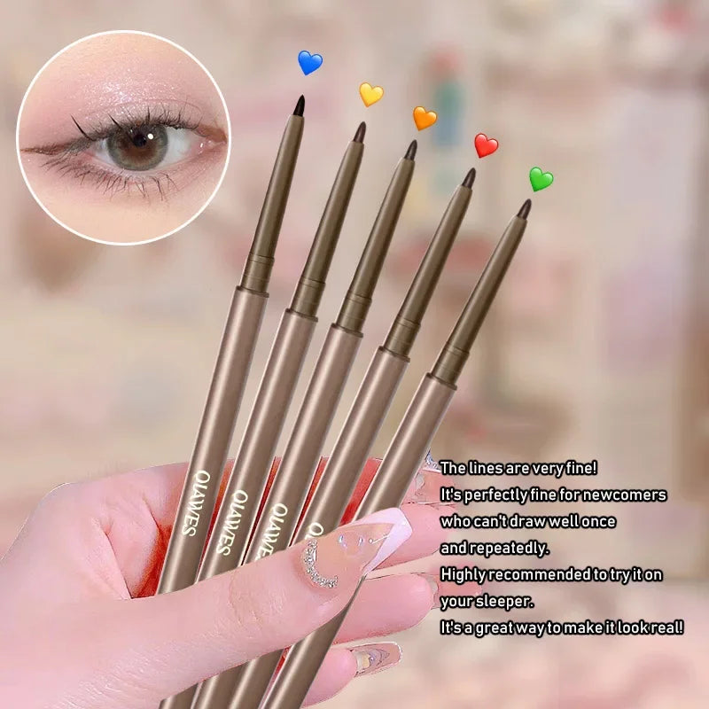 Eyeliner Lying Silkworm Gel Pencil 2in1 Waterproof Long-lasting Non-Smudge Black Brown Eyebrow Pen for Beginner Makeup Cosmetics HIP