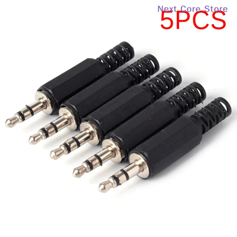 5-Pack 3.5mm Male Audio Plug Stereo Headphone Jack Connector Audio Jack Connector HIP