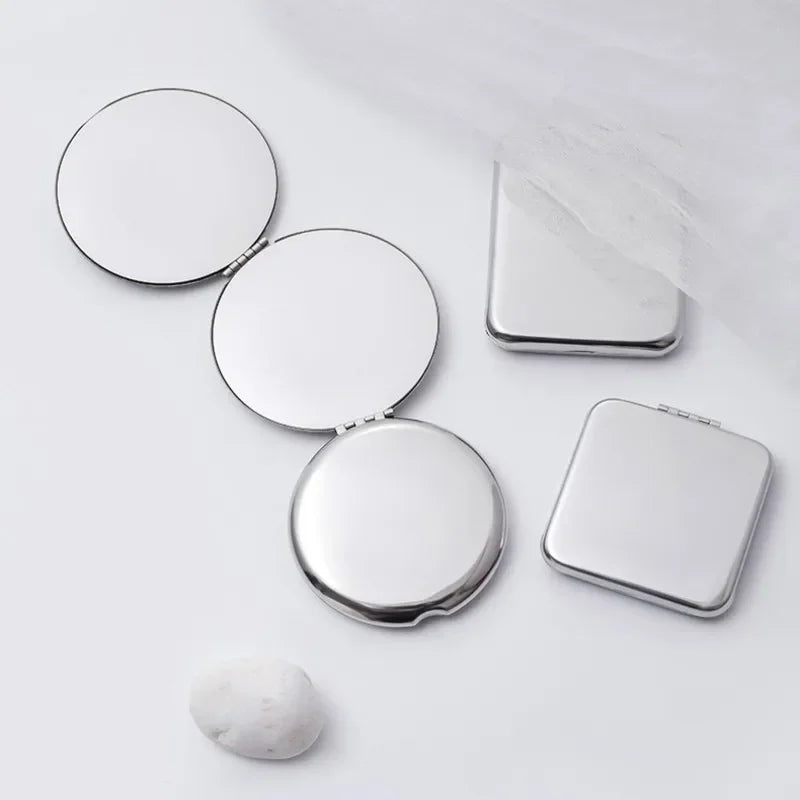 Portable Stainless Steel Folding Pocket Makeup Mirror Pocket Makeup Mirror HIP
