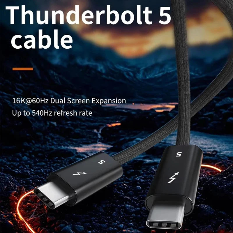 Thunderbolt 5 USB-C Cable 240W 80Gbps 16K Fast Charging Thunderbolt 5 Cable HIP