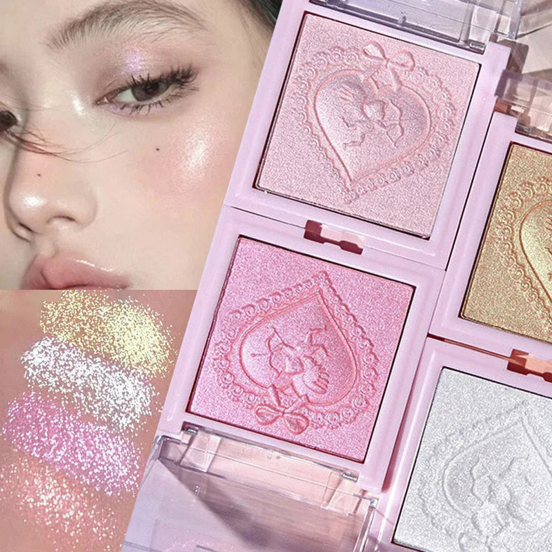 Champagne White Highlighter Powder Body Shiny Glitter Diamond Shimmer Brighten Highlight Face Contour Waterproof Lasting Makeup HIP