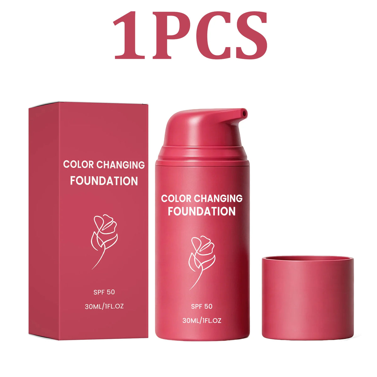 Color Changing Foundation SPF50 – Hydrating & Long-Wearing Color Changing Foundation HIP 1PCS