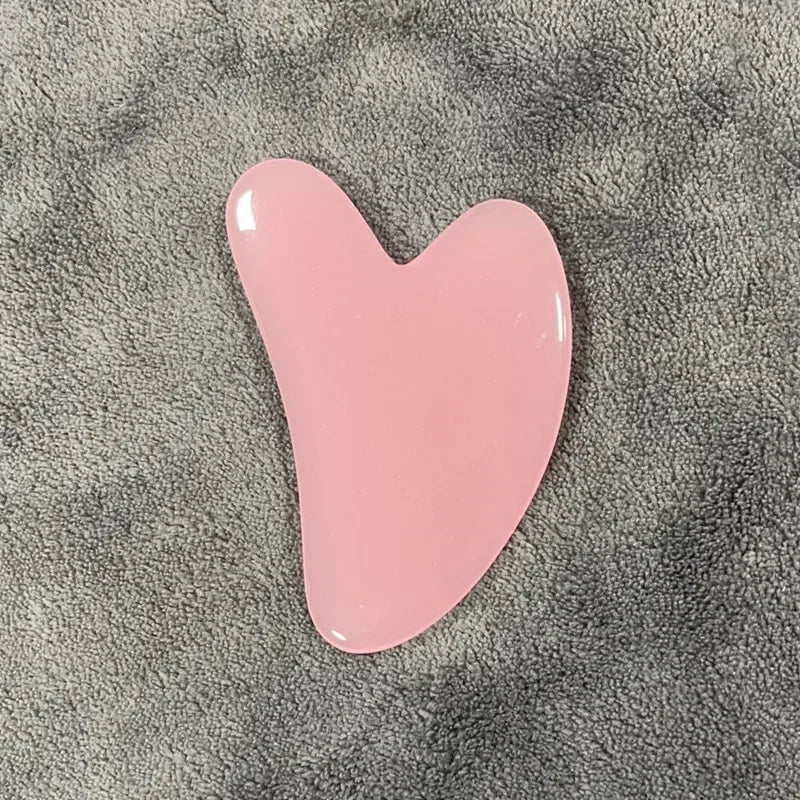 Rose Quartz Resin Gua Sha Face Sculpting Massage Tool Gua Sha Massage Tool HIP C734-Light pink 1pcs