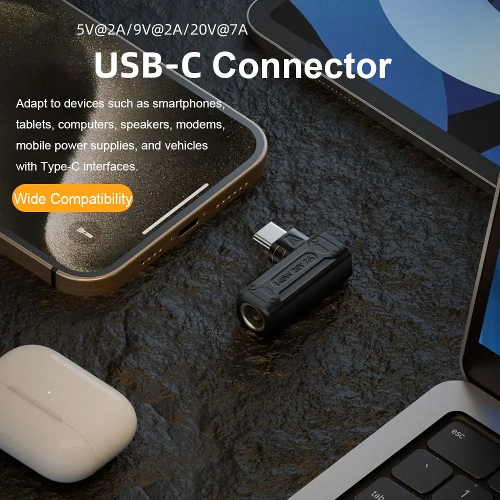 PD 140W DC to USB-C Converter – Laptop Charging Adapter USB-C Power Adapter HIP