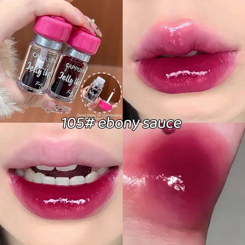 5Color Fruity Lip Tint Water Gloss Clear Tint Moisturizing Waterproof Liquid Lipstick Non-Stick High Pigment Long-Lasting Colors HIP 105