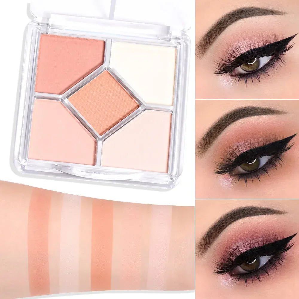 4 Colors Long Lasting Glitter Eyeshadow Palette Matte Shimmer Waterproof Eyeshadow Makeup Palette Smokey Nude Eyeshadow Palette HIP