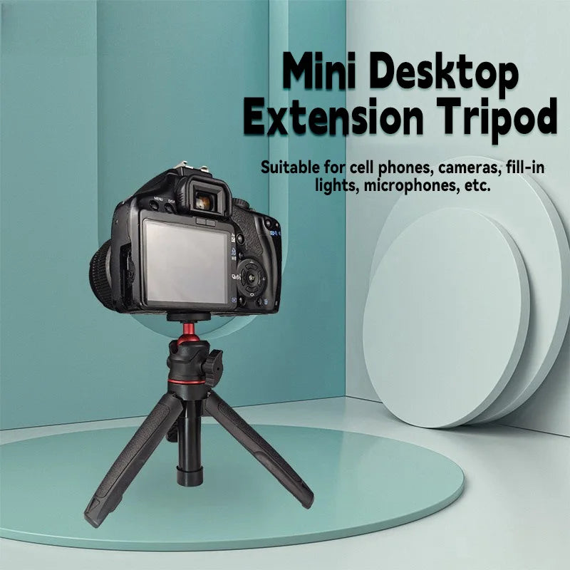 MT-08 Foldable Mini Tripod Cold Shoe Ball Head Selfie Stick Mini Camera Tripod HIP