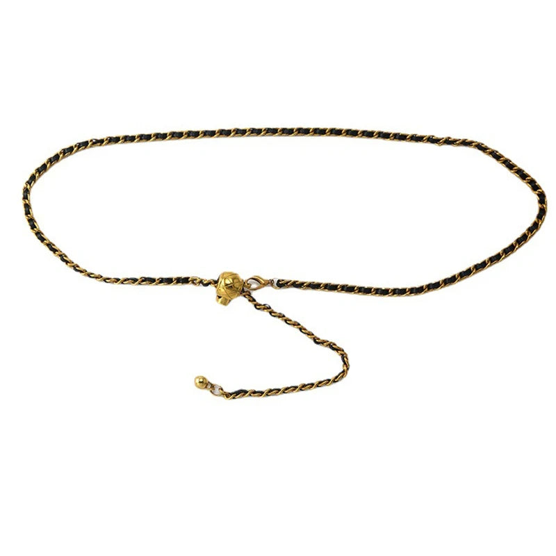 Metal Waist Chain Belt – Woven Dress & Skirt Accessory Waist Chain Belt HIP