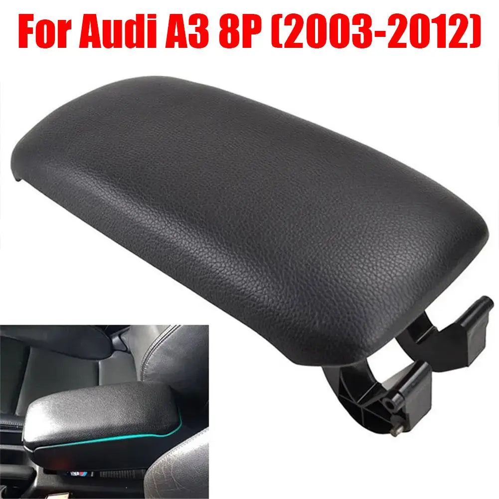 For Audi A3 8P 2003-2012 Black Leather Car Armrest Center Console PU Leather Lid Arm Rest Replacement Auto Accessories HIP