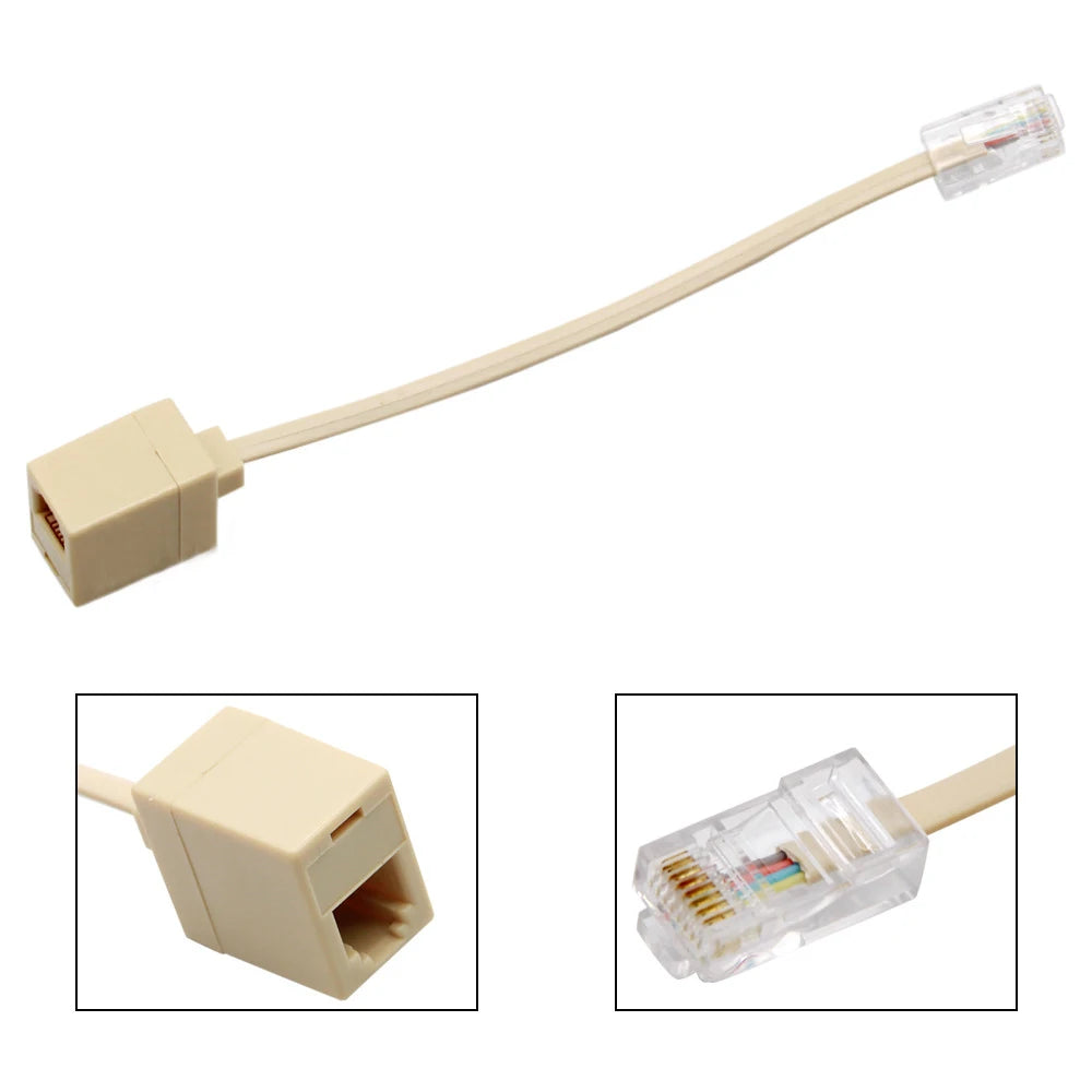 RJ45 to RJ11 Cable Adapter – 8-Pin to 6P4C Phone Converter Network Cable Adapter HIP