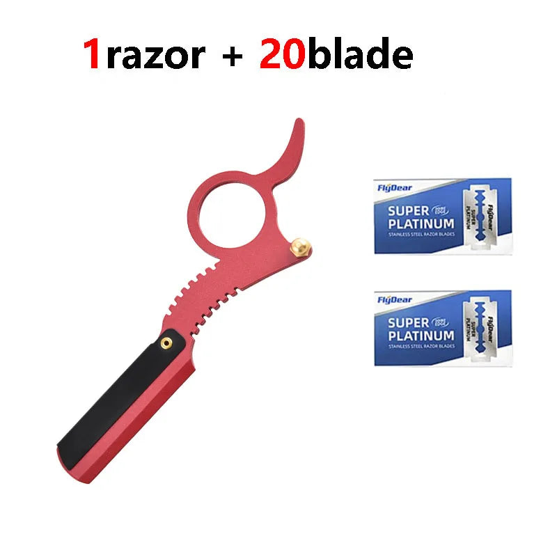 Stainless Steel Thumb Razor – Bald Head & Eyebrow Shaping Manual Thumb Razor HIP C619-1red 20blade