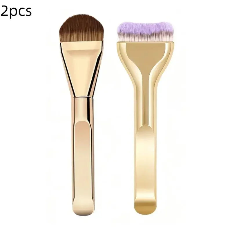 2-Pack Flat Foundation Brushes – Synthetic, Streak-Free Finish Foundation Brush Set HIP